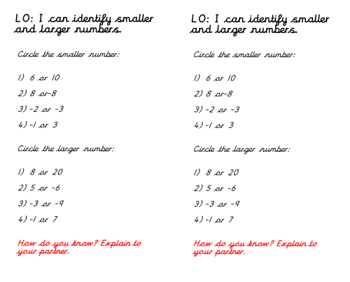 Negative Numbers Year 4 by charliyuk - Teaching Resources ...