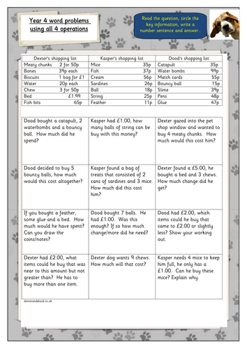 Year 4/5 money word problems by hilly100m - Teaching Resources - Tes
