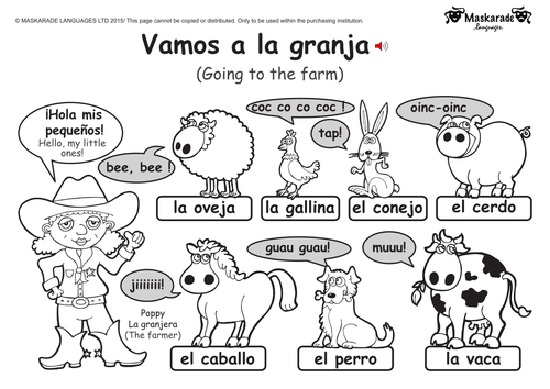 KS1-SPANISH: Level 1: Farm and Zoo animals by maskaradelanguages