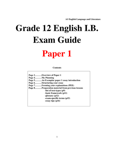 Revision english paper 1 essay
