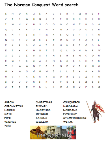 The Norman Conquest Wordsearch By Sfy773 - Teaching Resources - Tes