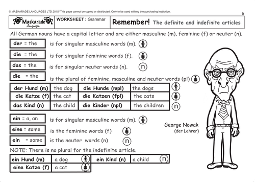 German vocabulary worksheets image