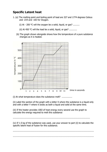 Worksheets Specific Heat Worksheet With Answers specific latent heat questions and answers by olivia calloway teaching resources tes