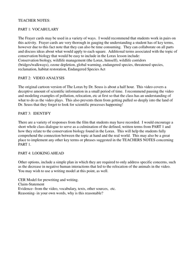 Worksheets The Lorax Worksheet Answers the lorax worksheet answers sharebrowse delibertad