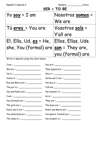 SER: Practice Worksheets and Reference Chart by wumpus30 - Teaching