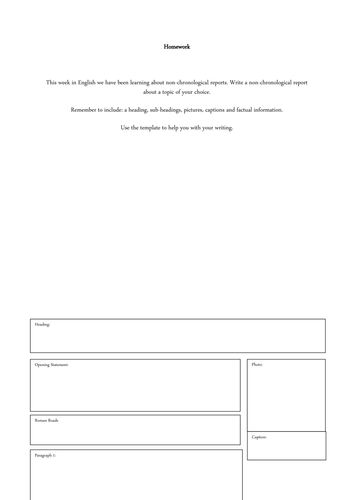 Non chronological report leaflet image