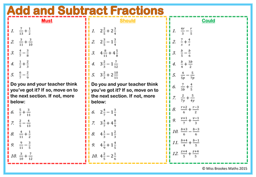 Worksheets Algebraic Fractions Worksheet fractions worksheets normal and algebraic equivalent simplifying add subtract by stacy3010 teaching resources tes