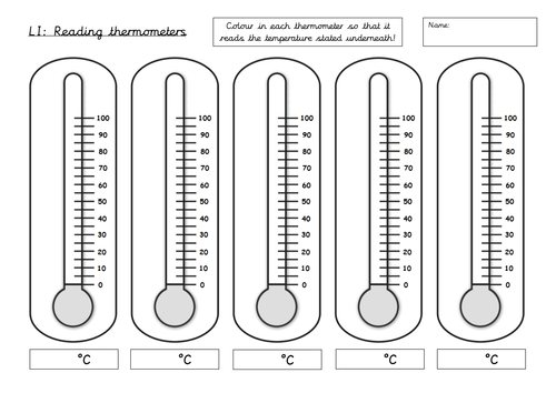 Reading Thermometers - Scale Reading Activity by DrAxolotl - Teaching