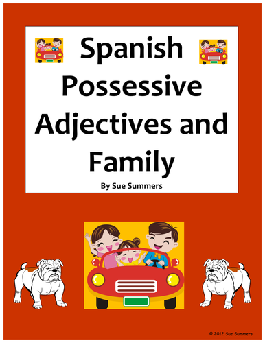 Worksheets Possessive Adjectives Spanish Worksheet spanish possessive adjectives and family worksheet by suesummersshop teaching resources tes