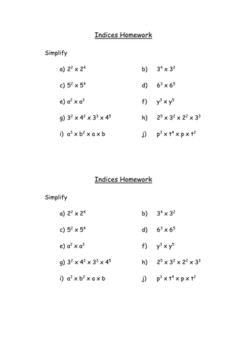 Indices worksheet grade 8 picture
