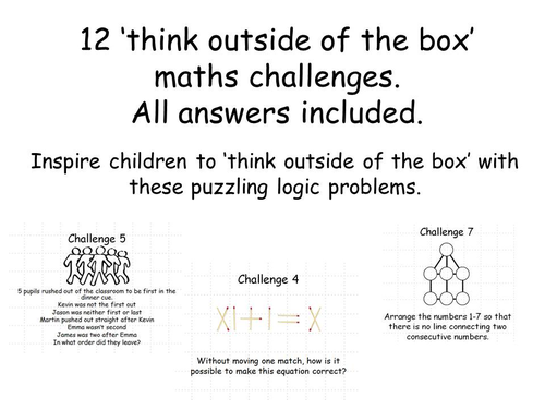 12 think outside of the box challenges by erylands - Teaching Resources