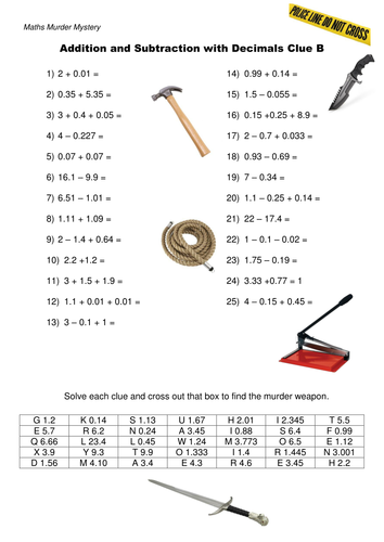 Addition and Subtraction of Decimals worksheet by dh2119 - Teaching