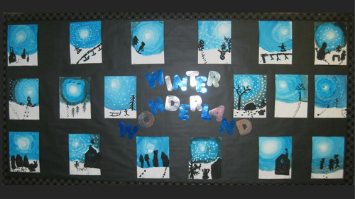 Step by step winter wonderland art work by choralsongster - Teaching Resources - Tes