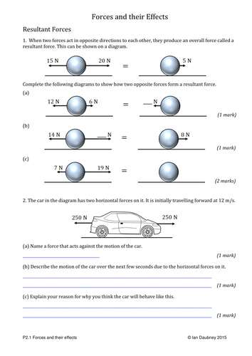 Worksheets Force And Motion Worksheets gcse physics worksheets forces motion and energy by iandaubney teaching resources tes