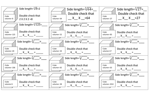 Worksheets Cube Roots Worksheet square roots and cube visual approch whole lesson by pmw1974 teaching resources tes