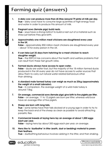 Lesson Plan - Farming - Genetic engineering - Intensive farming