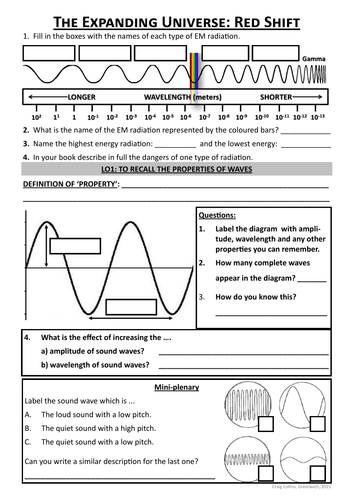 Red-shift and the expanding universe by craig88collins - Teaching