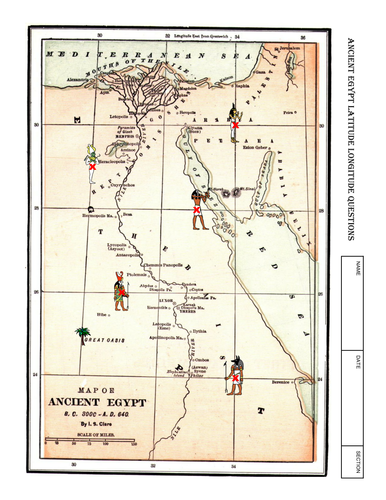 Worksheets Ancient Egypt Map Worksheet worksheet ancient egypt latitude longitude questions map by mccormick33 teaching resources tes