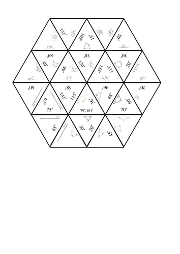 Drawing Parallel Lines With Triangles : Angles tarsia solution on parallel lines
