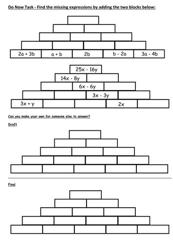 Collecting Like Terms Worksheets by hcamburn - Teaching Resources - Tes