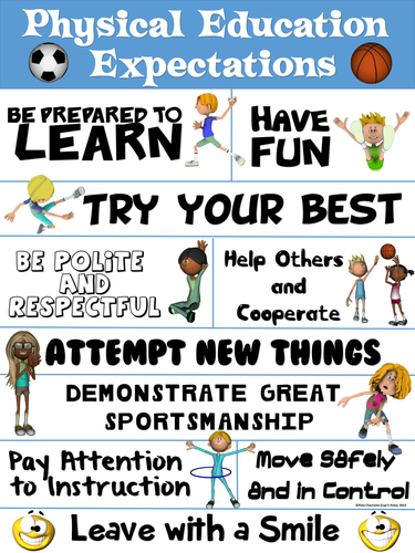 PE Poster: Physical Education Expectations by ejpc2222 - Teaching