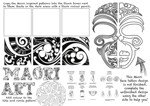 Line Designs Art Worksheets : Maori art worksheet by rnd teaching resources tes