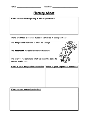 My experiment planning sheet by chompytheduck - Teaching Resources - Tes