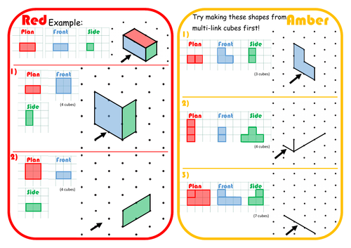Plans, Elevations & Isometric Drawing Scaffolded Differentiated RAGE