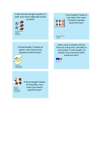 Correspondence Problems - n objects are connected to m objects - Year 4
