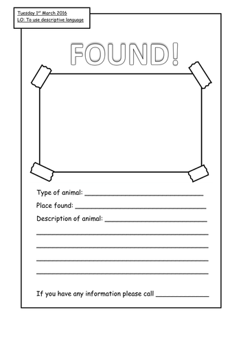 3 Week Literacy Unit - Lost and Found by emmawallace87 - Teaching ...