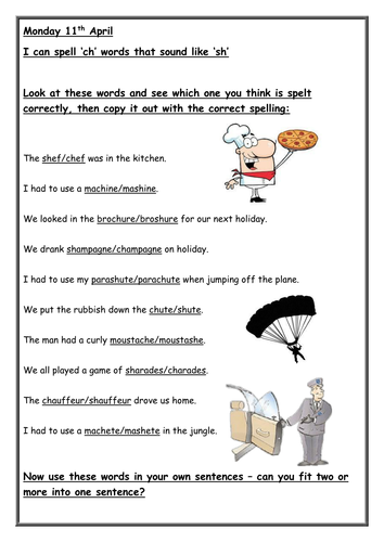 sh spelt ch worksheet by cleggems - Teaching Resources - Tes