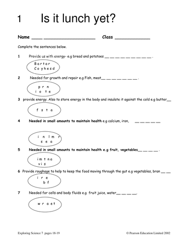 Nutrition and health revision worksheet ks3 Biology by ttxok9