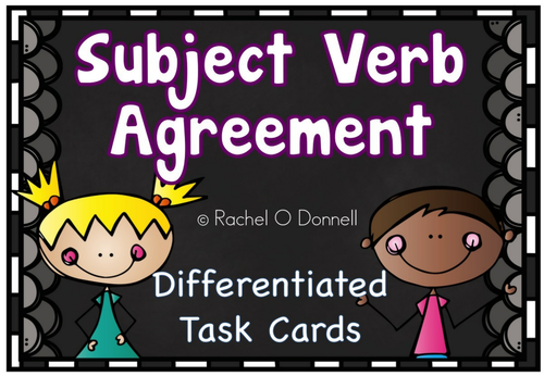 Subject Verb Agreement Task Cards Differentiated by rachieod - Teaching