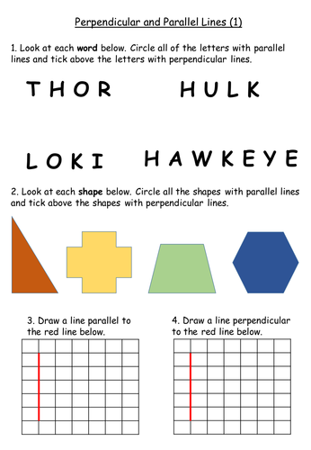 Year 3/4 Perpendicular and Parallel Lines (Differentiated) by Howl1