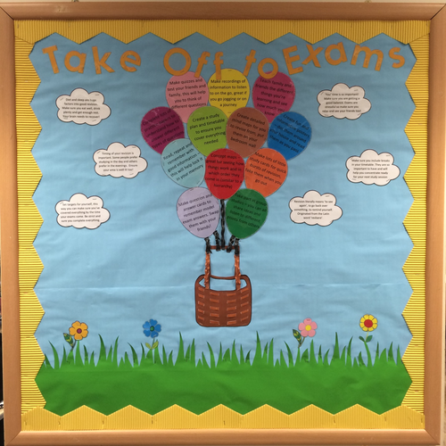 "Take Off to Exams" Revision and Exam Tips Display Board by