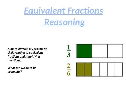 Equivalent Fractions and Simplifying Fractions Reasoning questions with