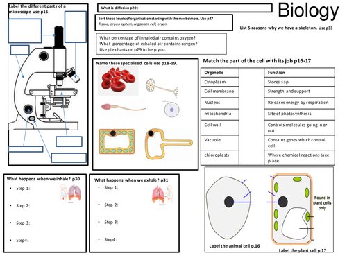 Chemistry and Biology year 7 revision maps for activate by em236