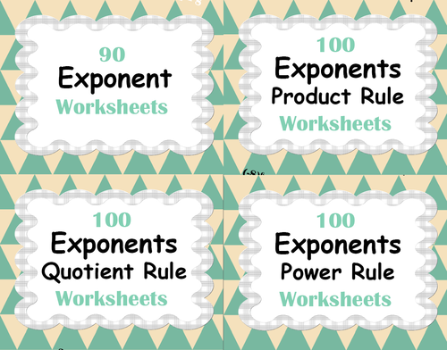 Worksheets Product Rule And Quotient Rule Exponents Worksheet exponents worksheets bundle product power quotient rule by bios444 teaching resources tes