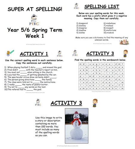 Year 5 6 Super At Spelling Activity Bundle By ResourceCentre Teaching Resources Tes