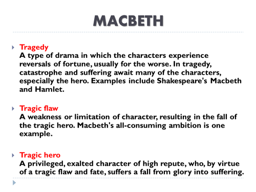 Shakespeares Macbeth As A Tragic Hero