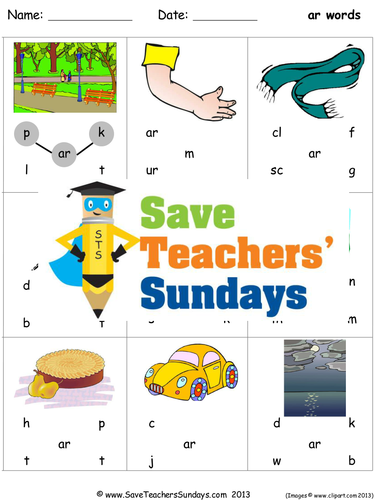 Ar Phonics Worksheets, Activities, Flash Cards, Lesson Plans and Other