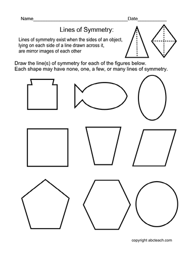 Vector Drawing Lines Worksheets : Worksheet draw lines of symmetry elem by abcteach