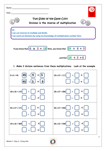 Multiplication and Division Inverse Operations by Quinterito - Teaching