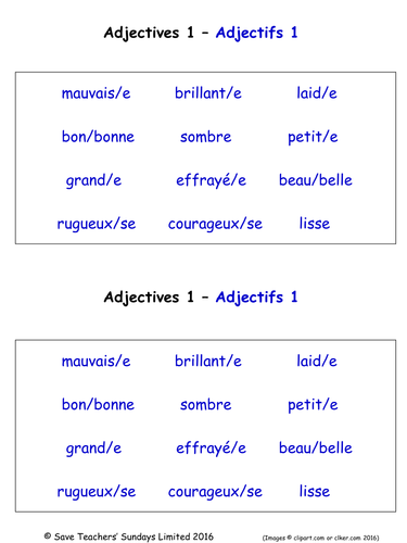 Adjectives In French Worksheets 18 French Adjectives Worksheets By SaveTeachersSundays 