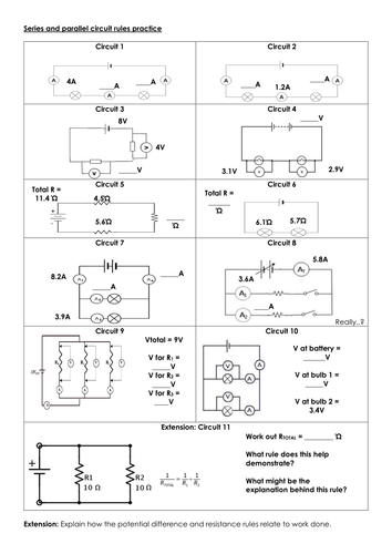 Series and parallel circuit rules practice by MBRsci - Teaching