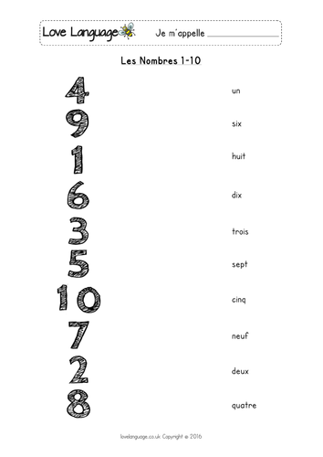 Age In French Numbers 1 10 Worksheets By Lisadominique Teaching Resources Tes