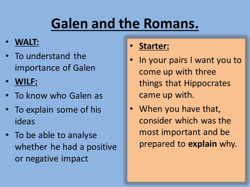 New Aqa Gcse Medicine Galen By Arose90 Teaching Resources Tes 7625