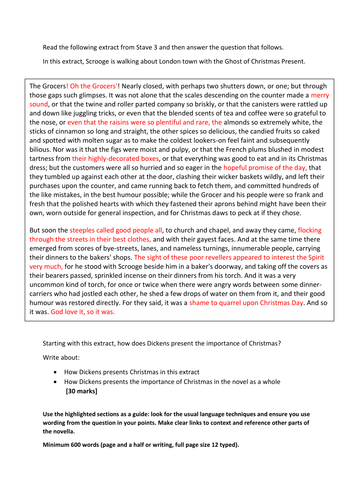 A christmas carol english essay