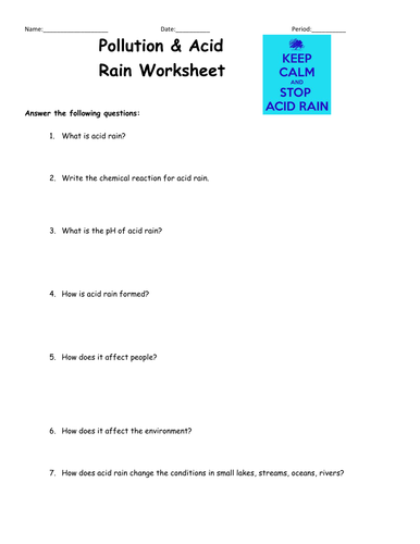Worksheets Acid Rain Worksheet acid rain worksheet by goodskills75 teaching resources tes