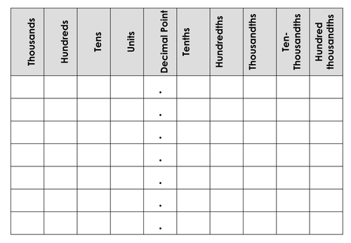 decimal-grid-printable